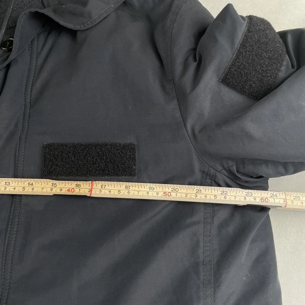 AllSaints Jacket Men S Navy Princeton Parka Hooded Sherpa Lined Coat Warm Comfy‎